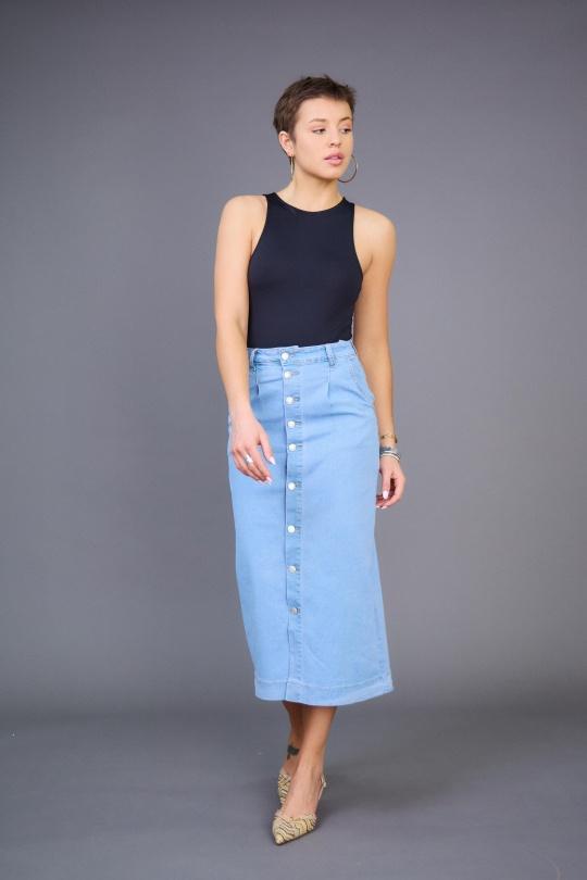 Jupes Femme Bleu ciel ANA & LUCY ALH1698* Efashion Paris