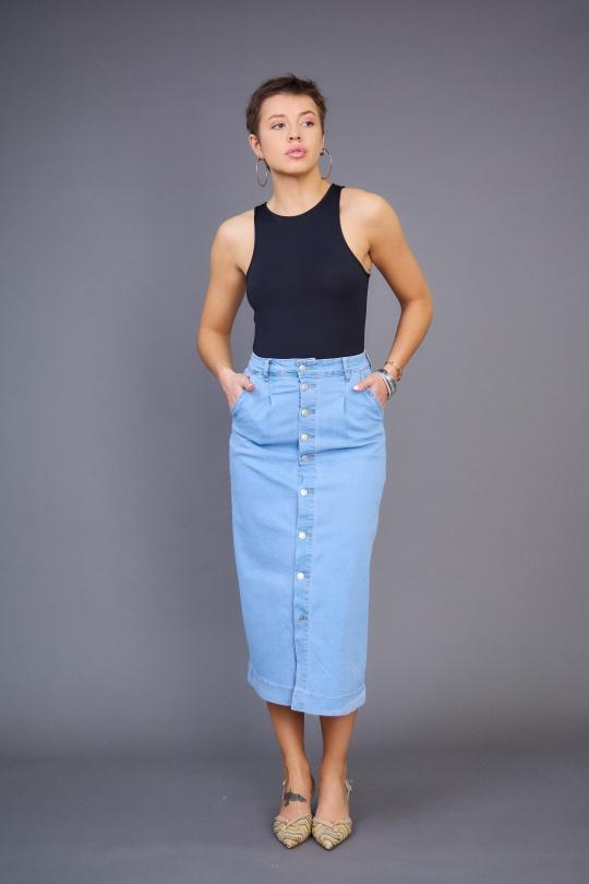 Jupes Femme Bleu ciel ANA & LUCY ALH1698* Efashion Paris