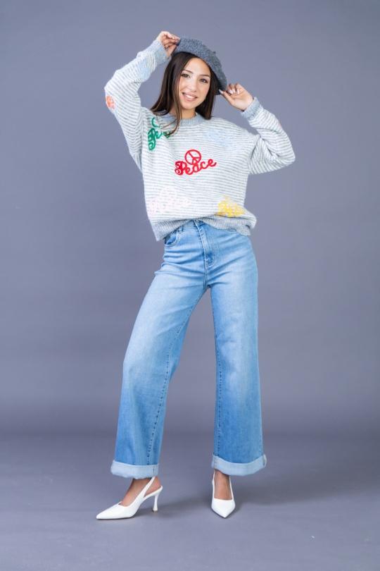 Jeans Femme Gris clair ANA & LUCY H6995 Efashion Paris