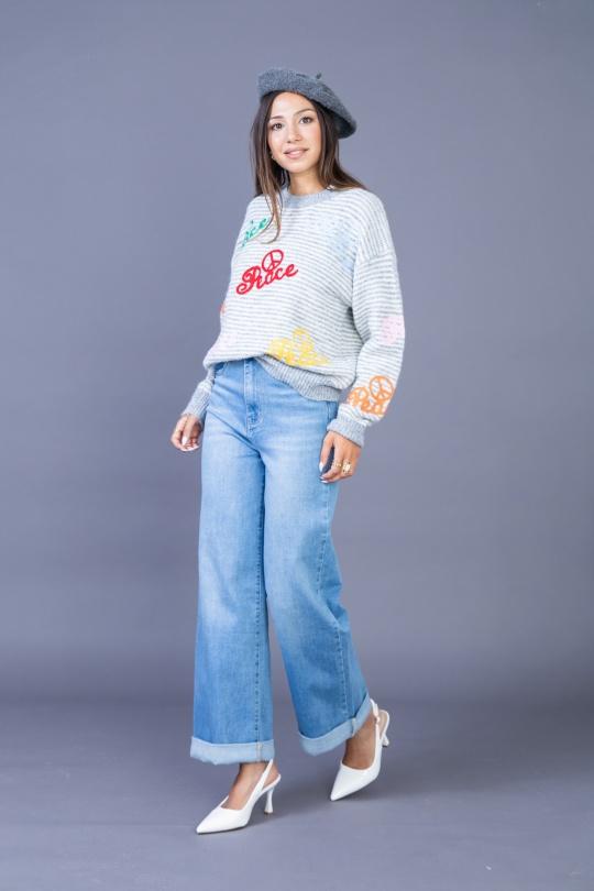 Jeans Femme Gris clair ANA & LUCY H6995 Efashion Paris