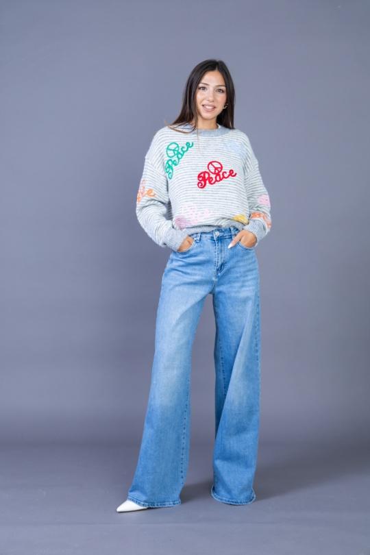 Jeans Femme Bleu foncé ANA & LUCY E6993-PALAZZO Efashion Paris