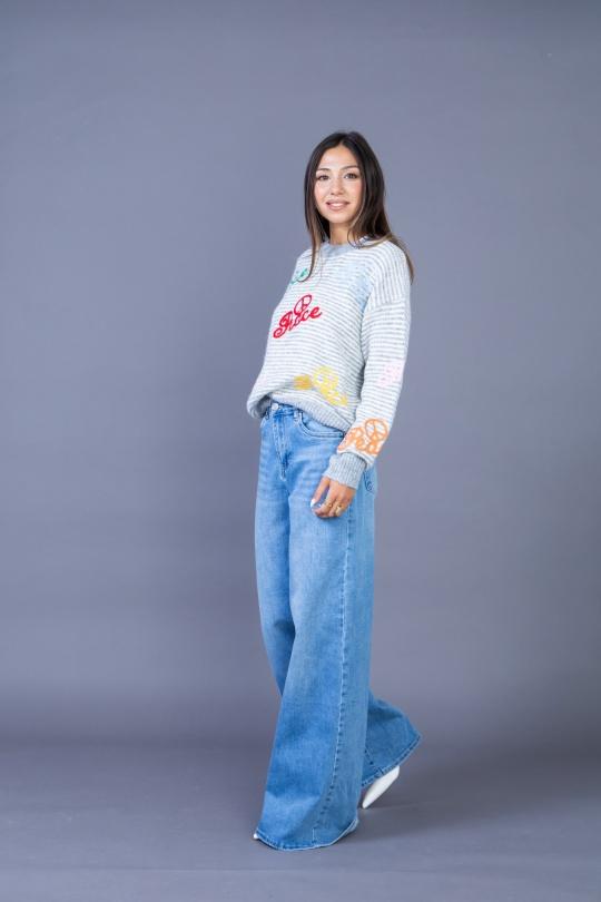 Jeans Femme Bleu foncé ANA & LUCY E6993-PALAZZO Efashion Paris