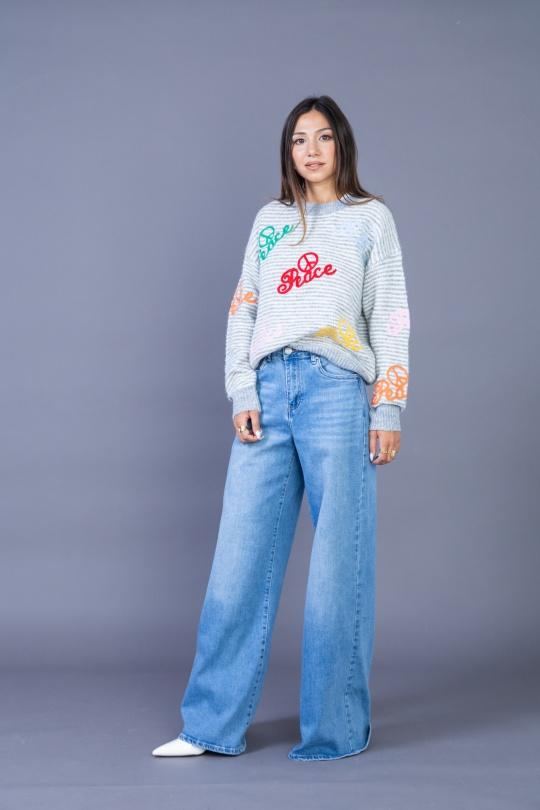 Jeans Femme Bleu foncé ANA & LUCY E6993-PALAZZO Efashion Paris