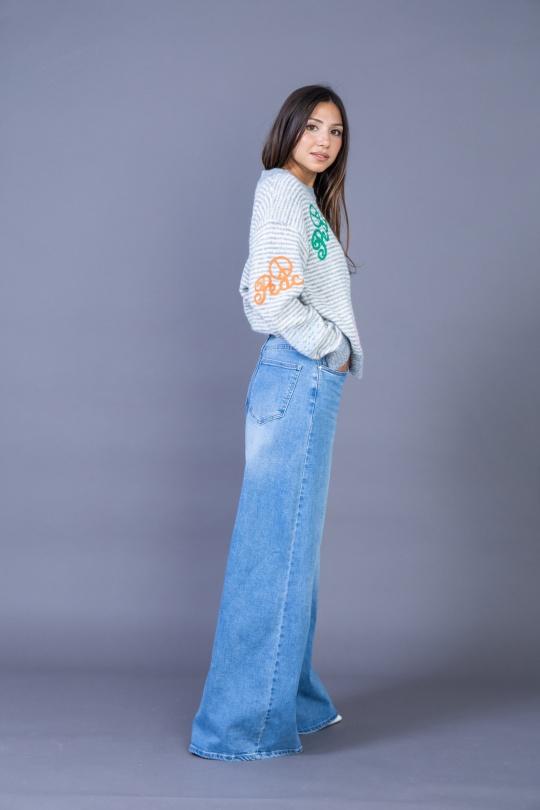 Jeans Femme Bleu foncé ANA & LUCY E6993-PALAZZO Efashion Paris
