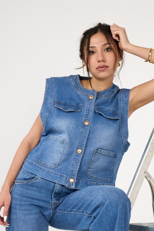 Gilets Femme Bleu nuit ANA & LUCY ALH1725 Efashion Paris