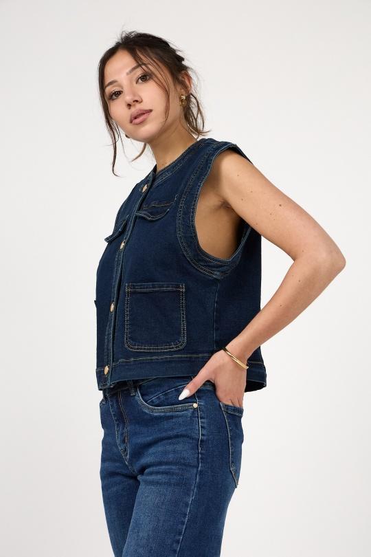 Gilets Femme Bleu nuit ANA & LUCY ALH1725 Efashion Paris