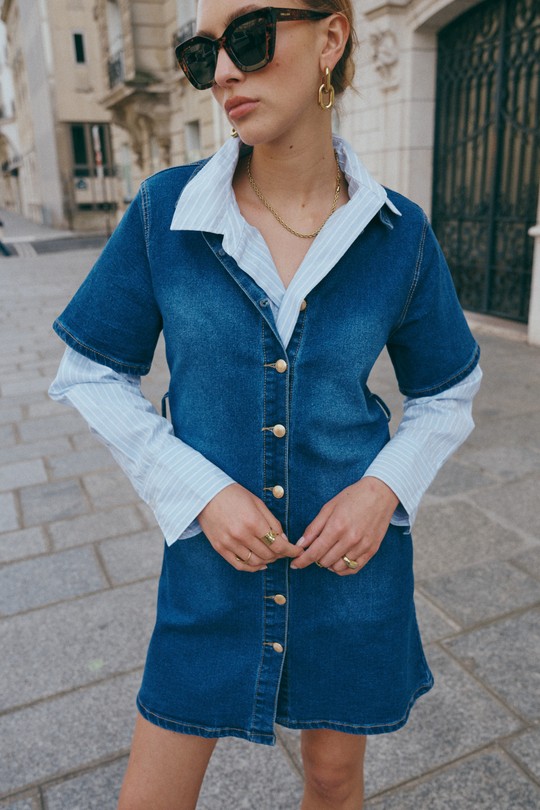 Robes courtes Femme Bleu foncé ANA & LUCY ALH1726 Efashion Paris