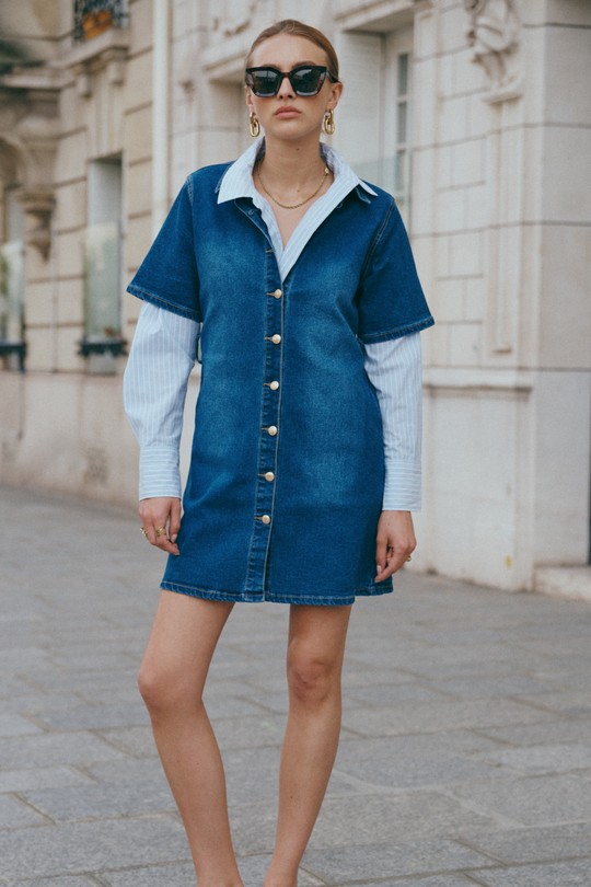 Robes courtes Femme Bleu foncé ANA & LUCY ALH1726 Efashion Paris