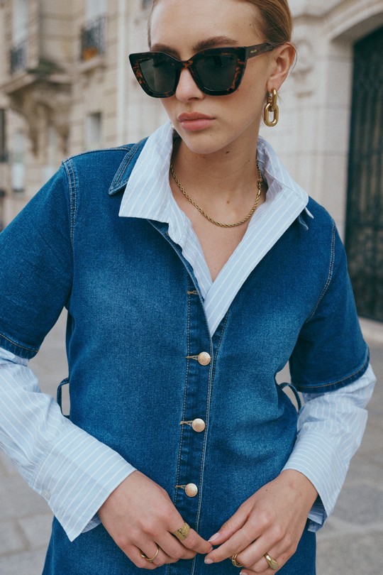 Robes courtes Femme Bleu foncé ANA & LUCY ALH1726 Efashion Paris