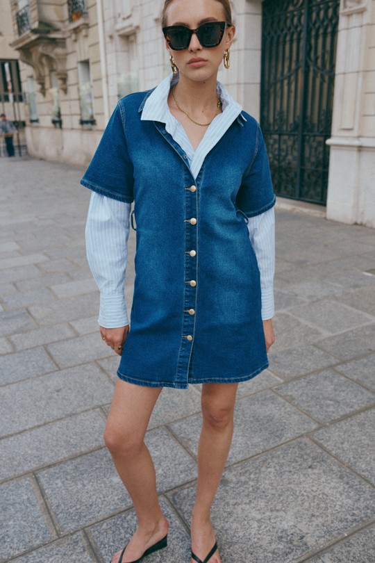 Robes courtes Femme Bleu foncé ANA & LUCY ALH1726 Efashion Paris