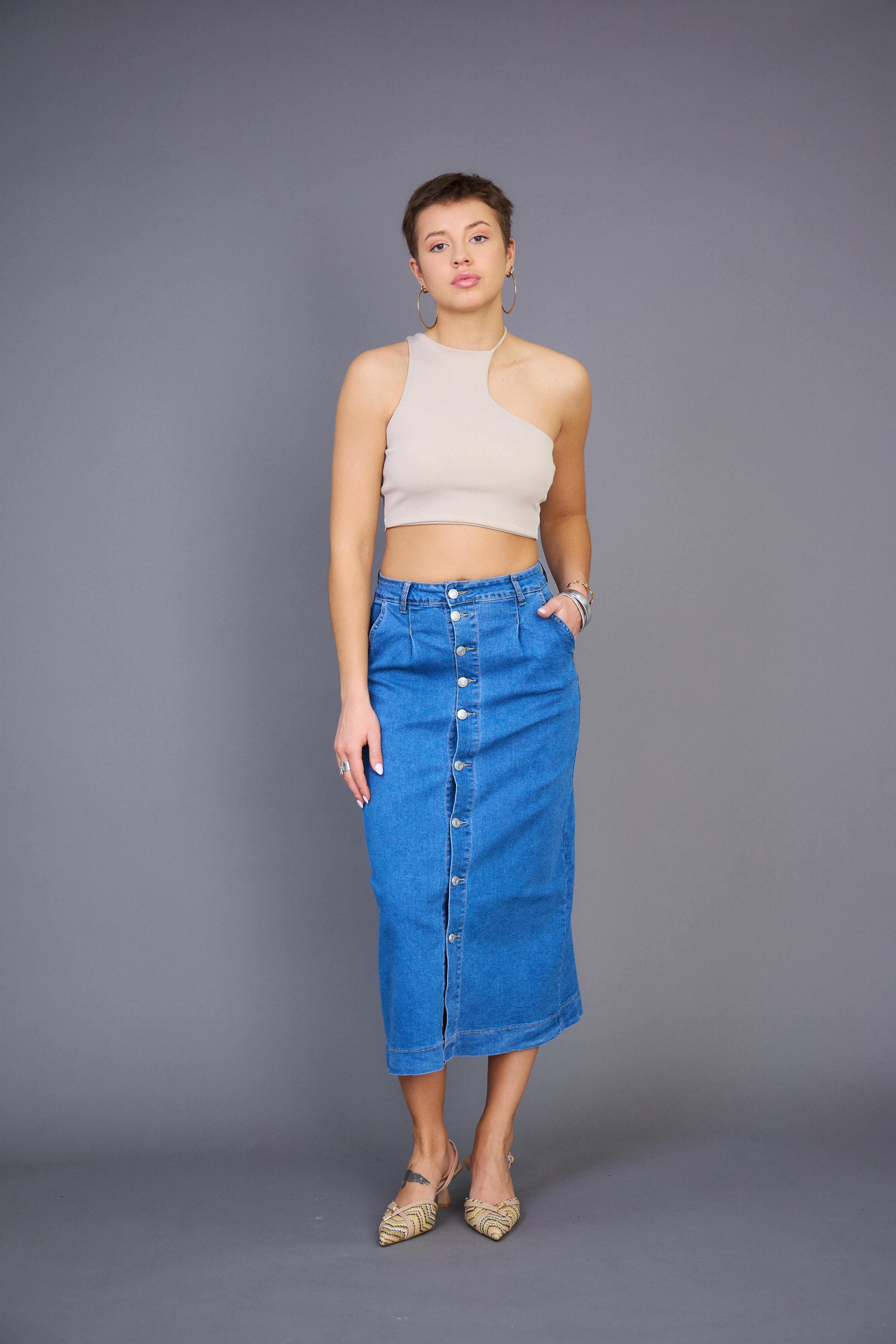 Jupes Femme Bleu ciel ANA & LUCY ALH1698* #c Efashion Paris