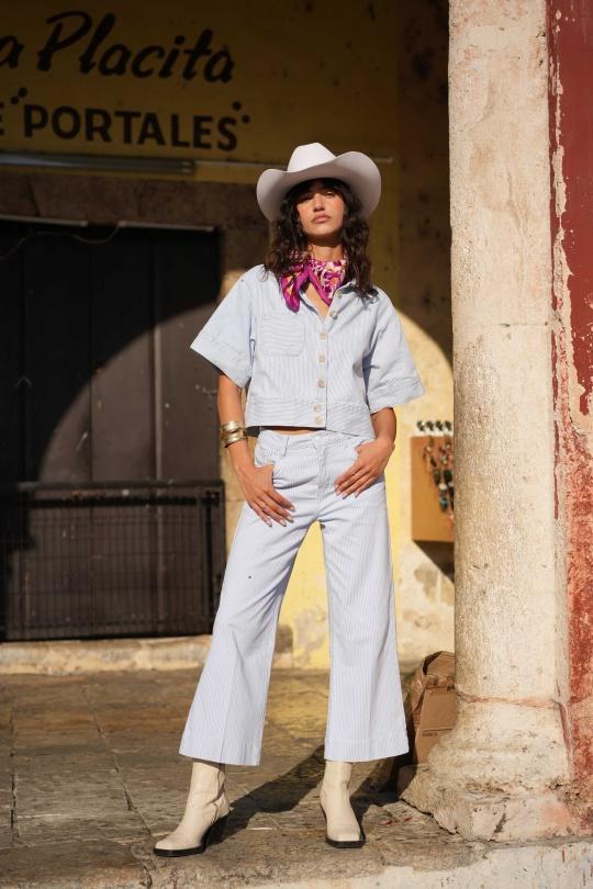 Jean Donna Sky blue Oraije  JD333-RBL-# Efashion Paris