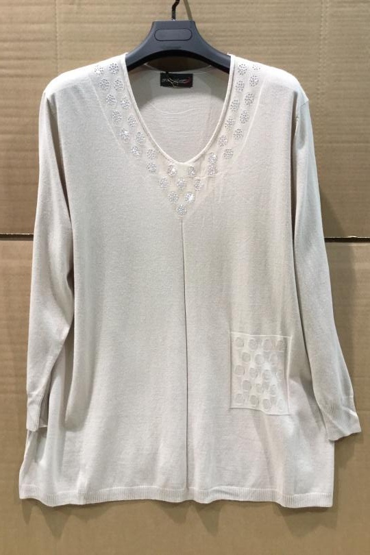 Pulls Femme Beige Piment Rouge 8960 Efashion Paris