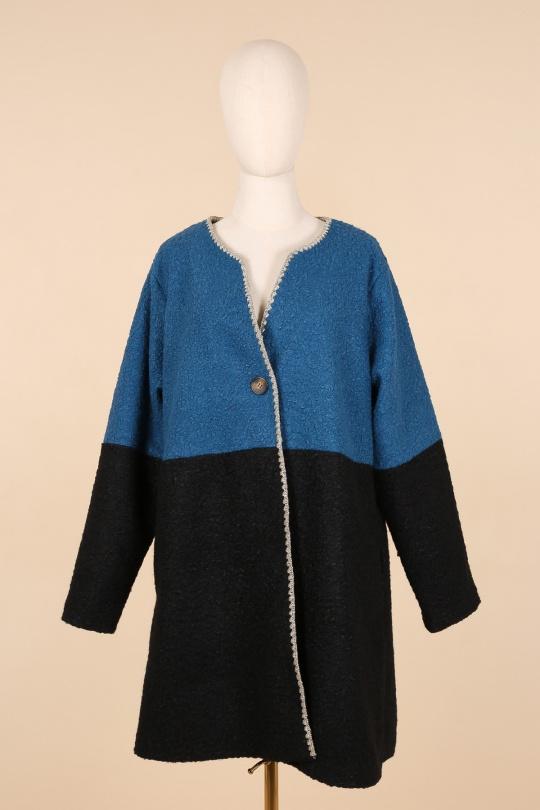 Coats Women Peacock blue Piment Rouge 1556 Efashion Paris