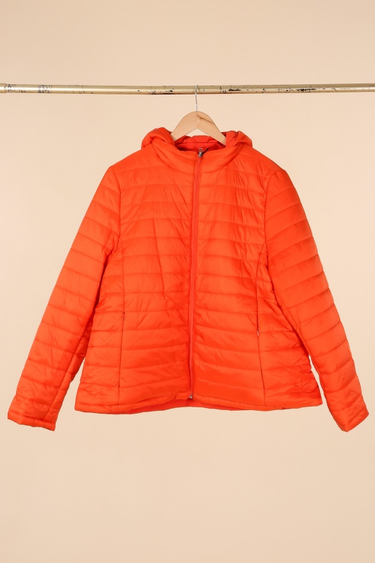 Coats Women Orange Piment Rouge W-96 Efashion Paris