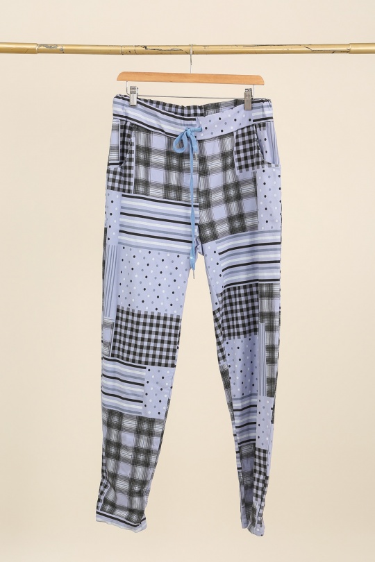 Pantalons Femme Bleu Piment Rouge P5736 Efashion Paris