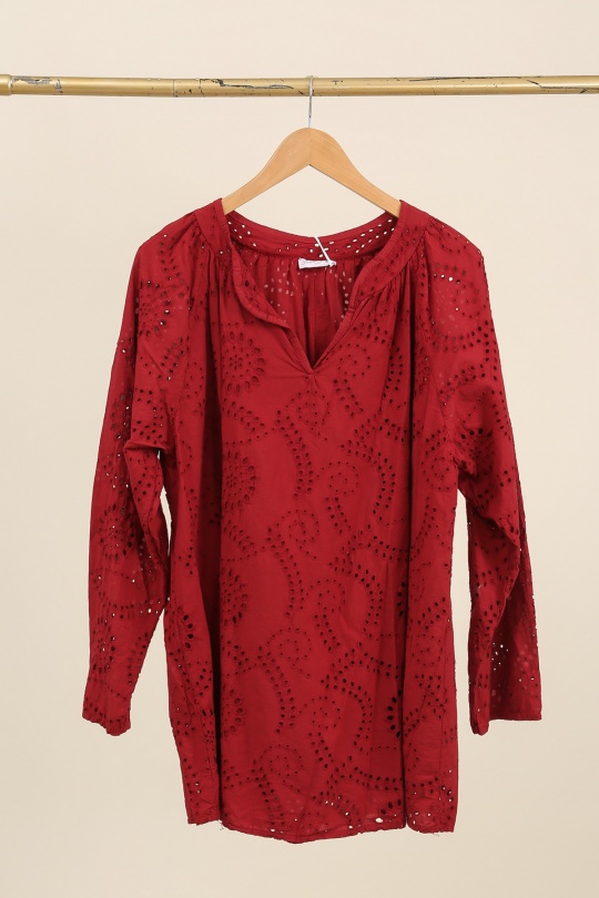 Chemises & blouses Femme Bordeaux Piment Rouge TU1111 Efashion Paris