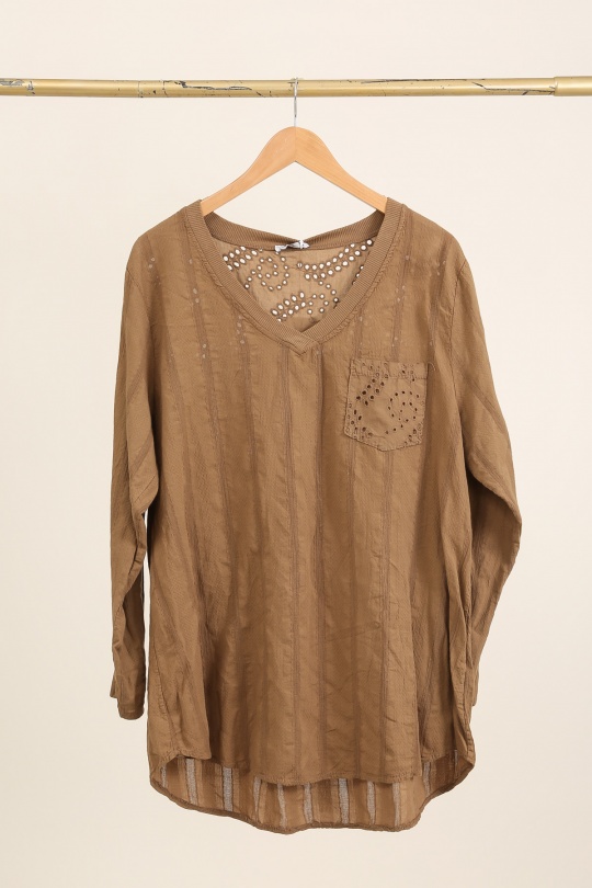 Tops Femme Bordeaux Piment Rouge TU1105 Efashion Paris