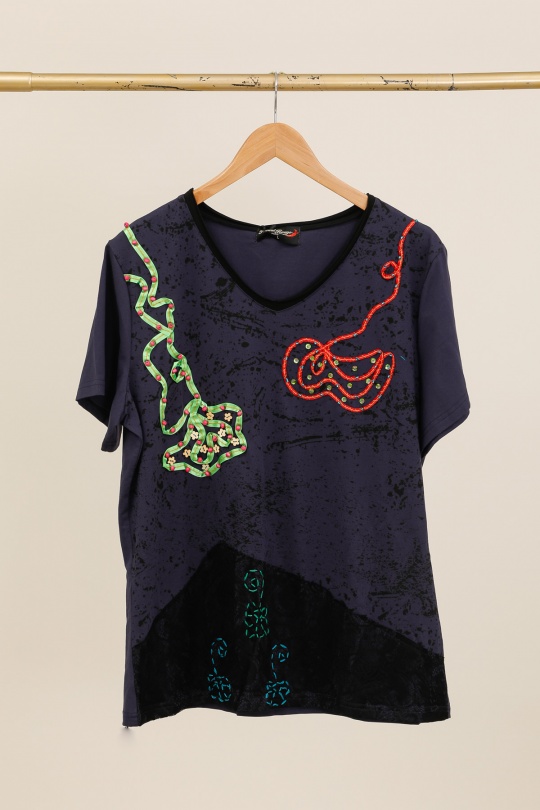 Tuniques Femme Marine Piment Rouge TU1860 Efashion Paris