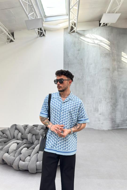 Shirts Men Sky blue KENZARRO F-8150 Efashion Paris