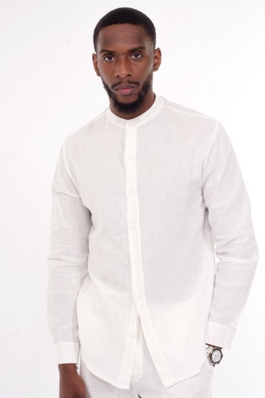 Chemises Homme Blanc KENZARRO KZ-053 Efashion Paris