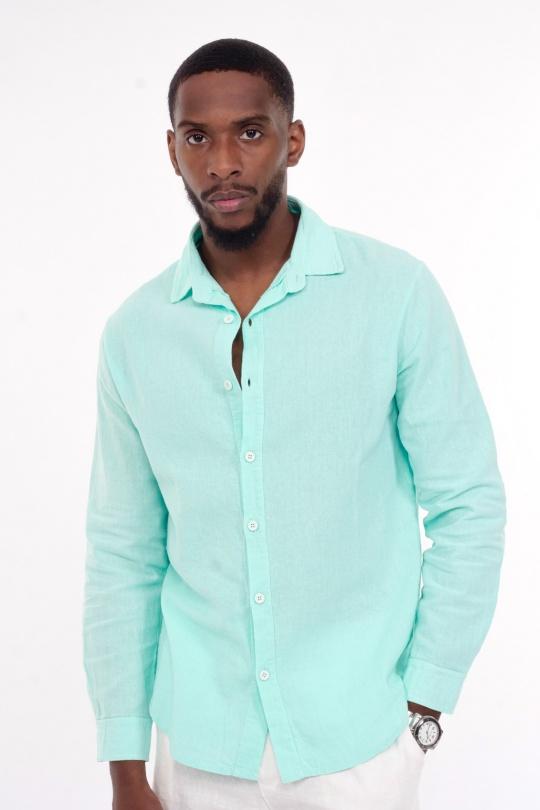 Chemises Homme Vert d eau KENZARRO KZ-052 Efashion Paris