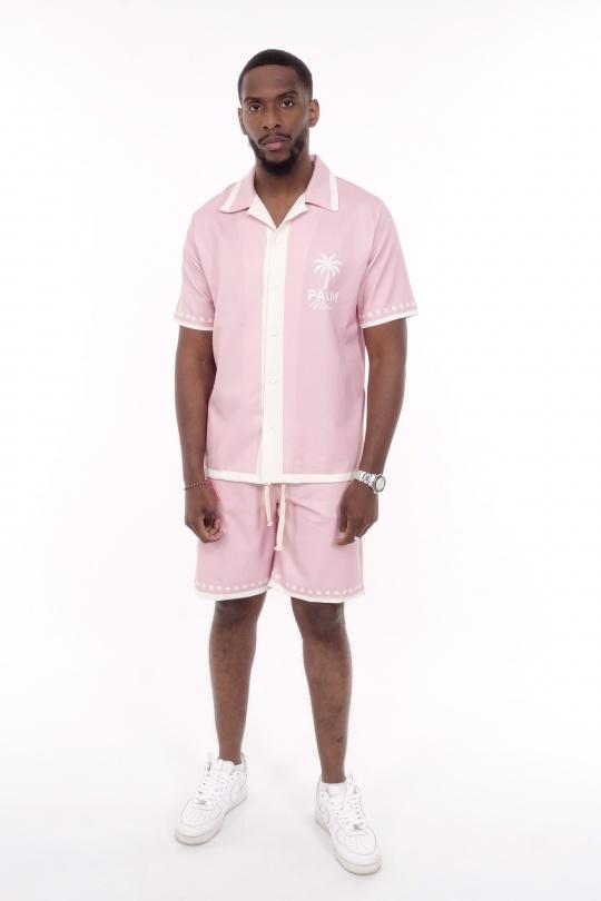 Shorts set Men Light pink KENZARRO F-8230 Efashion Paris