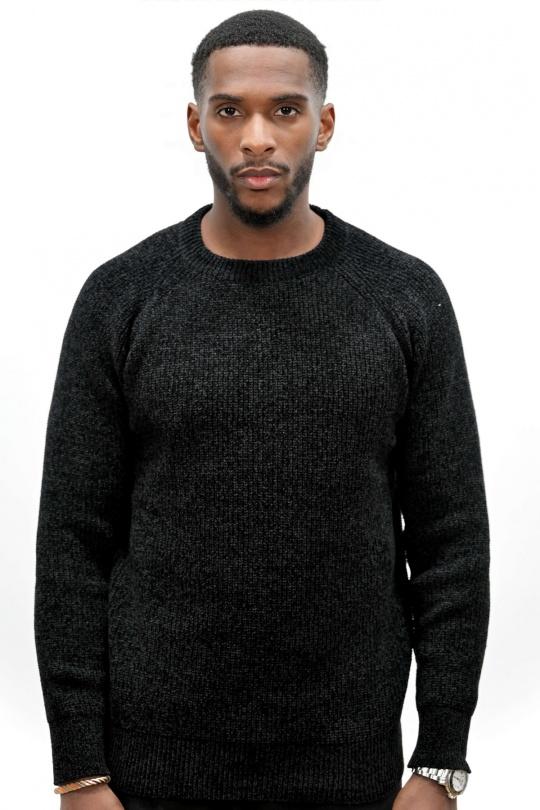 Pulls Homme Noir KENZARRO LD-69092 Efashion Paris