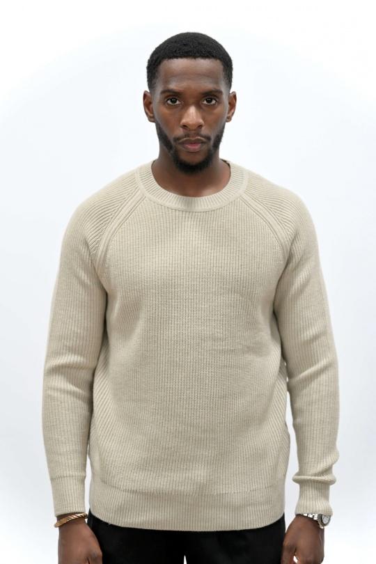 Pulls Homme Beige KENZARRO LD-69089 Efashion Paris