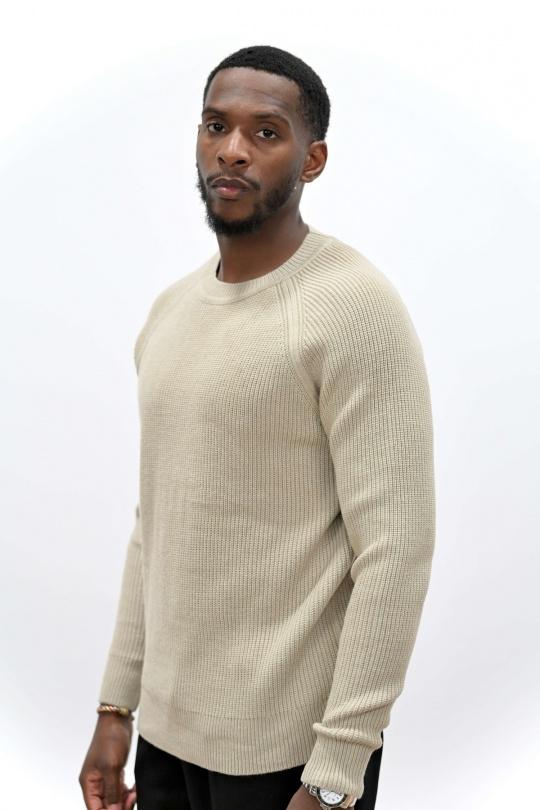 Pulls Homme Beige KENZARRO LD-69089 Efashion Paris