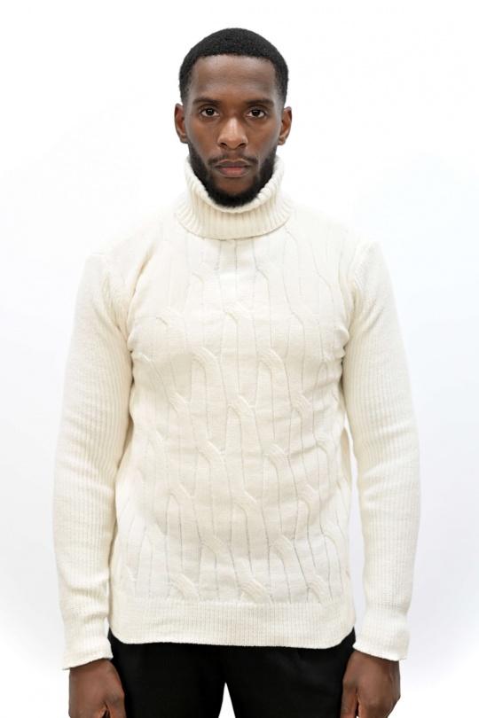 Pulls Homme Beige KENZARRO LD-69085 Efashion Paris