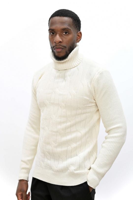 Pulls Homme Beige KENZARRO LD-69085 Efashion Paris