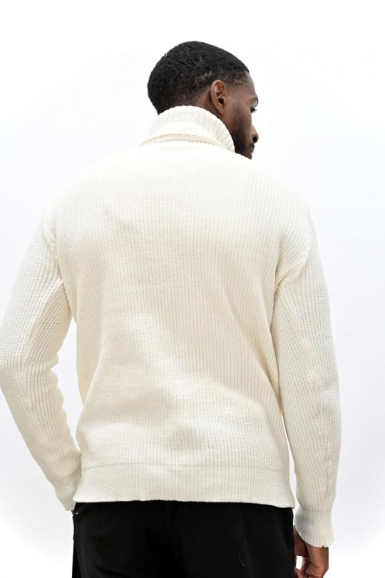 Pulls Homme Beige KENZARRO LD-69085 Efashion Paris