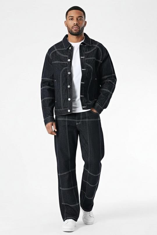 Ensemble pantalon Homme Bleu jean KENZARRO KZ-F8186 Efashion Paris