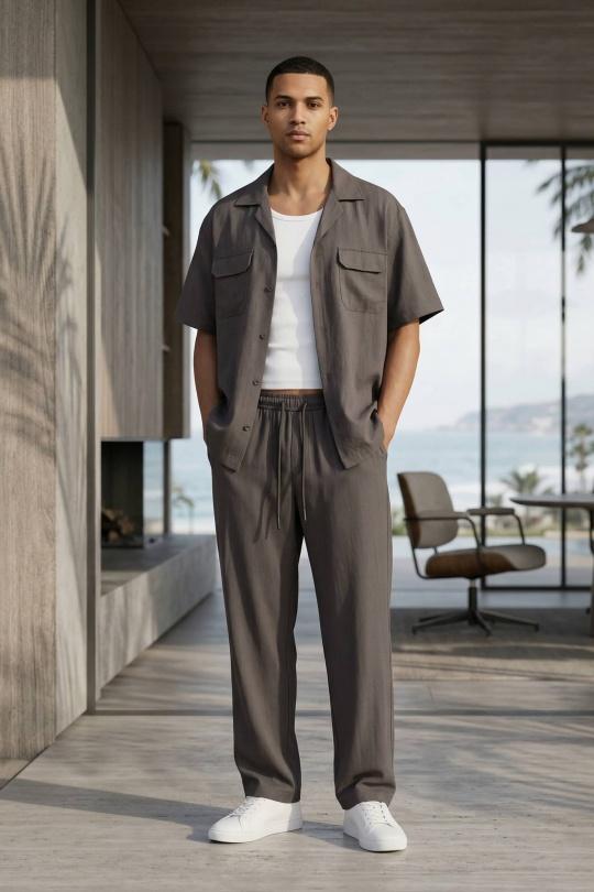 Conjunto de pantalones Hombre Coffee KENZARRO BR-62218 Efashion Paris