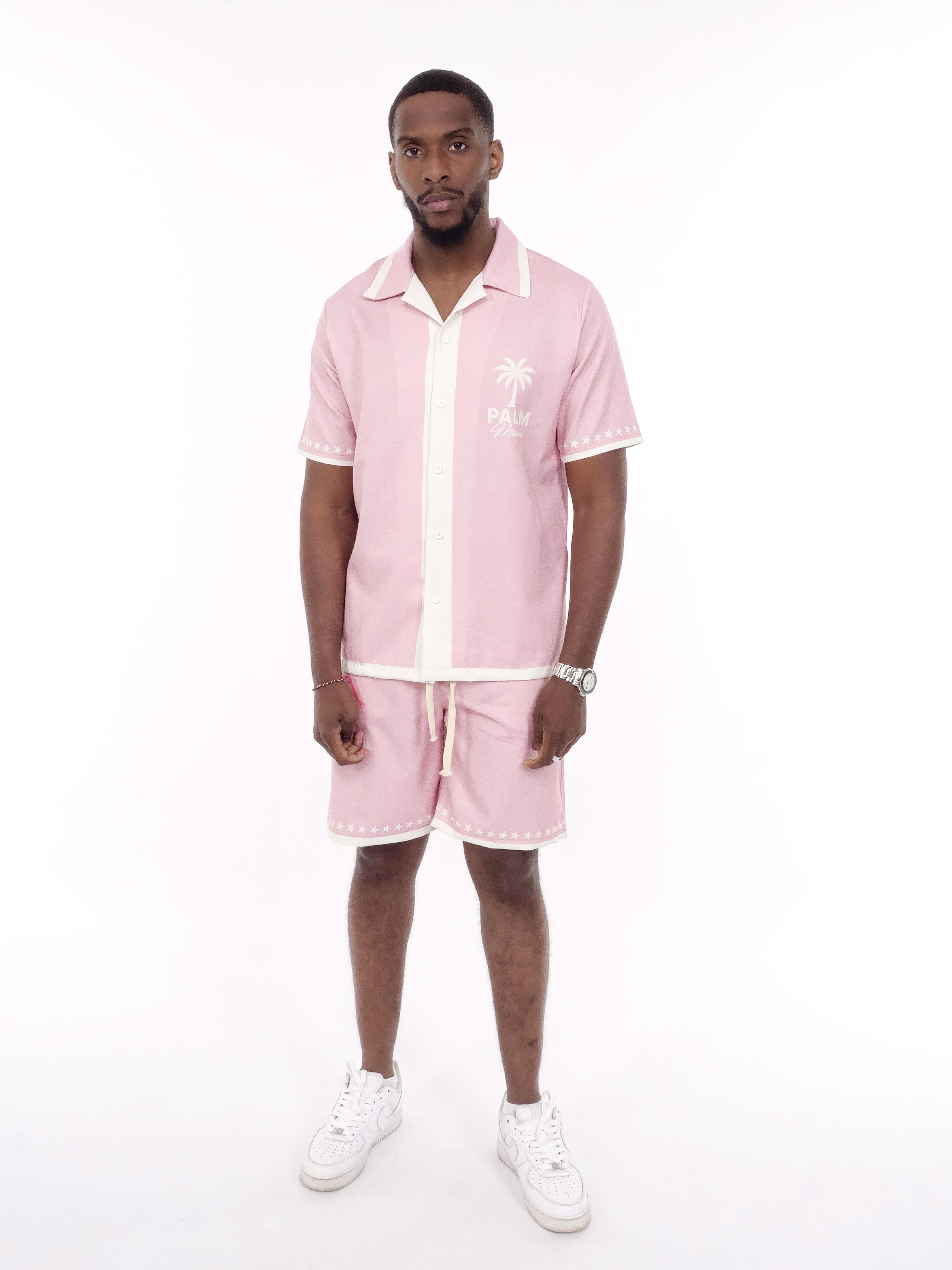 Shorts set Men Light pink KENZARRO F-8230 #c Efashion Paris