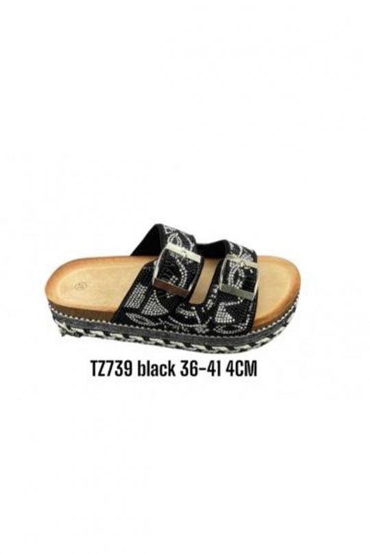 Compensées Chaussures Noir ALTAMODA SHOES TZ739 Efashion Paris