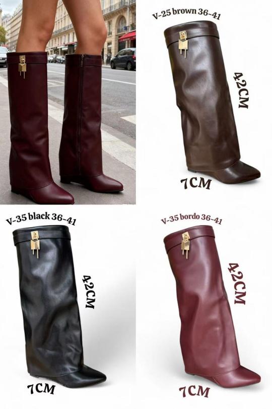 Bottes Chaussures Noir ALTAMODA SHOES V-35 Efashion Paris