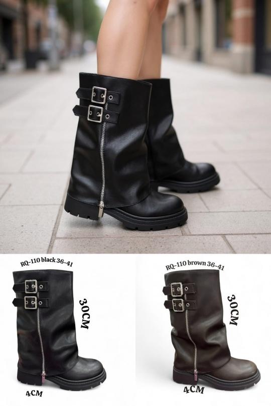 Bottines Chaussures Noir ALTAMODA SHOES RQ110 Efashion Paris