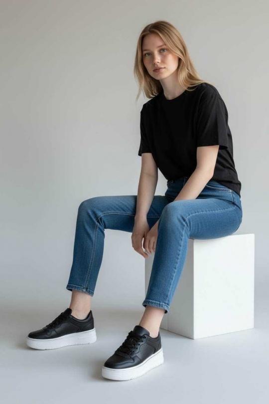 Baskets Chaussures Noir ALTAMODA SHOES C8958 Efashion Paris