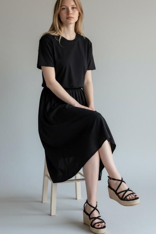 Compensées Chaussures Noir ALTAMODA SHOES Q8332 - ESPADRILLE COMPENSÉ TRESSE 10CM Efashion Paris