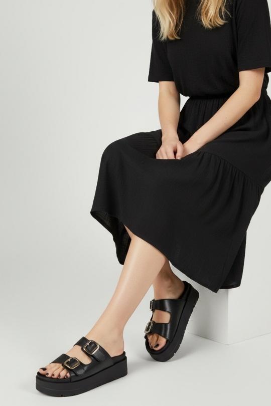 Compensées Chaussures Noir ALTAMODA SHOES Α6310- CLAQUETTE CONFORT COMPENSÉ - HAUTEUR 6.4CM Efashion Paris