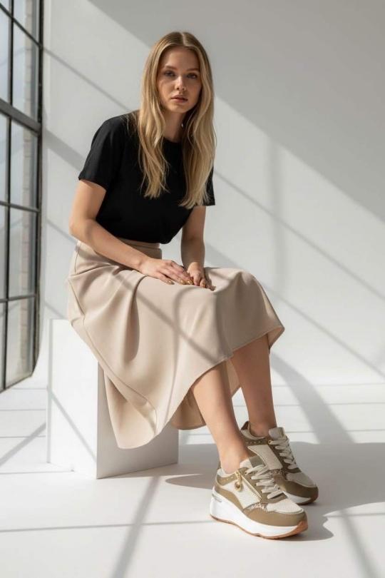 Baskets Chaussures Beige ALTAMODA SHOES (Mia Shoes) B820 Efashion Paris