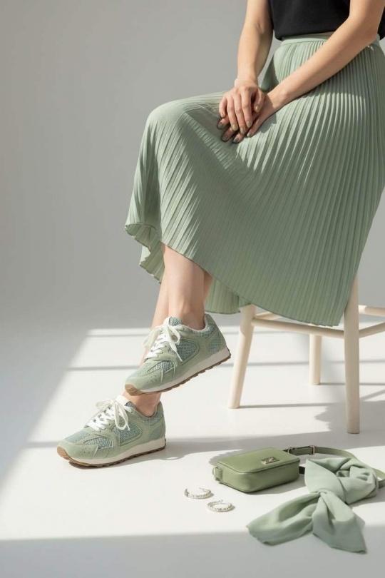 Baskets Chaussures Vert ALTAMODA SHOES (Mia Shoes) B665 Efashion Paris