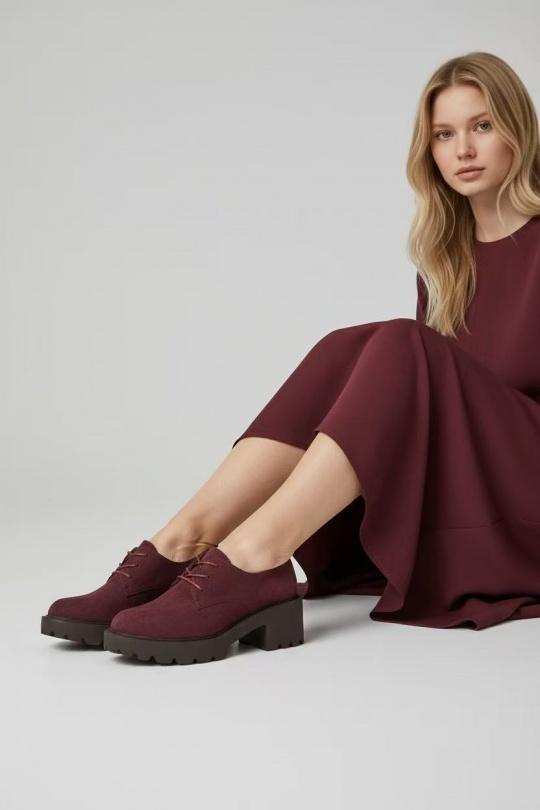 Derbies Scarpe Burgundy ALTAMODA SHOES (Mia Shoes) B7639 NEW Efashion Paris