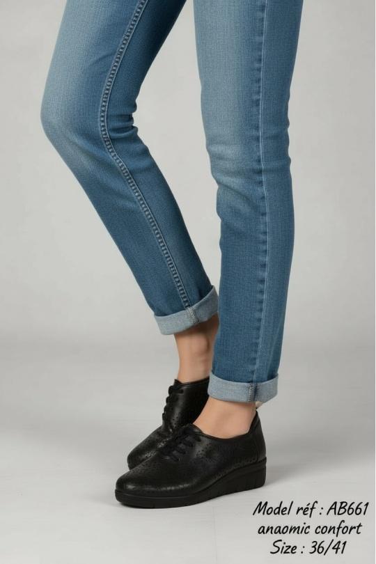 Derbies Chaussures Bleu ALTAMODA SHOES (Mia Shoes) AB661-HAUTEUR 4 CM Efashion Paris