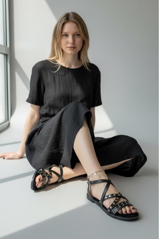 Sandales Chaussures Noir ALTAMODA SHOES (Mia Shoes) TZ767 Efashion Paris