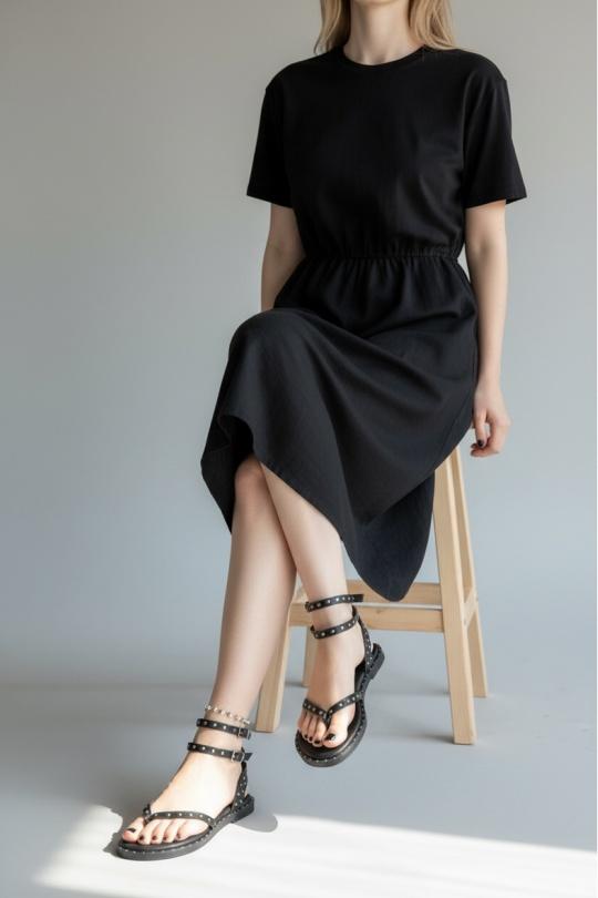 Sandalias Zapatos Black ALTAMODA SHOES (Mia Shoes) Q6633 Efashion Paris