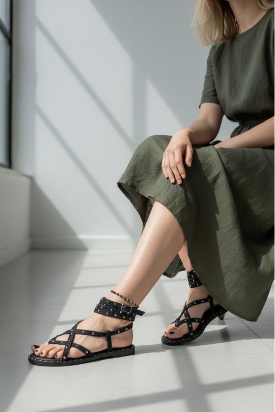 Sandalias Zapatos Black ALTAMODA SHOES (Mia Shoes) Q6638 Efashion Paris