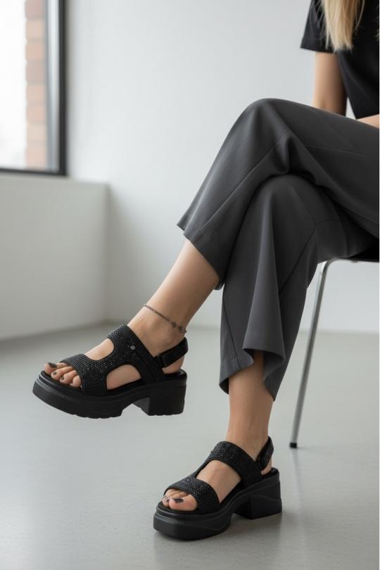 Sandalias Zapatos Black ALTAMODA SHOES (Mia Shoes) A6316 Efashion Paris